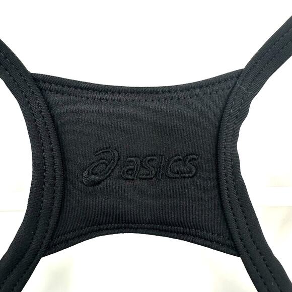 Asics Size Medium Tank Top Blue Floral Criss Cross Back Spaghetti Strap Athletic - Picture 3 of 5